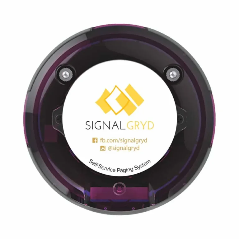 Top view of a Series Pacific pager with the SIGNALGRYD logo